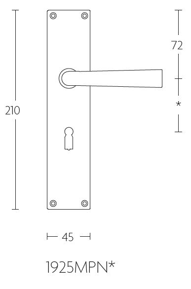 Deurklink op schild sleutelgat TIMELESS 1925MPN** messing ongelakt - Afbeelding 2