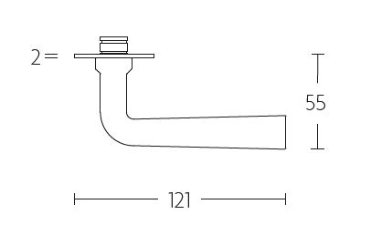 Deurklink op schild sleutelgat TIMELESS 1925MPN** messing ongelakt - Afbeelding 3