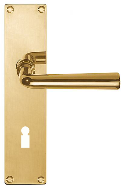 Deurkruk op schild Sleutelgat TIMELESS 1925MPN** Messing Ongelakt