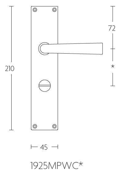 Deurklink op schild toiletsluiting TIMELESS 1925MP WC63/8 glans nikkel - Afbeelding 2