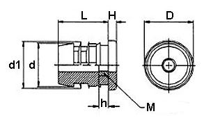 Inslagdop rond M8 20 mm