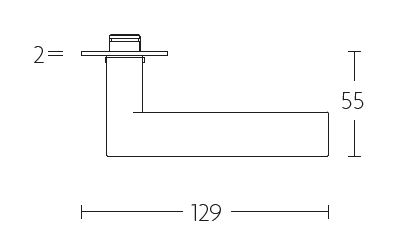 Deurklink op schild sleutelgat TIMELESS 1927MPN** messing ongelakt - Afbeelding 3