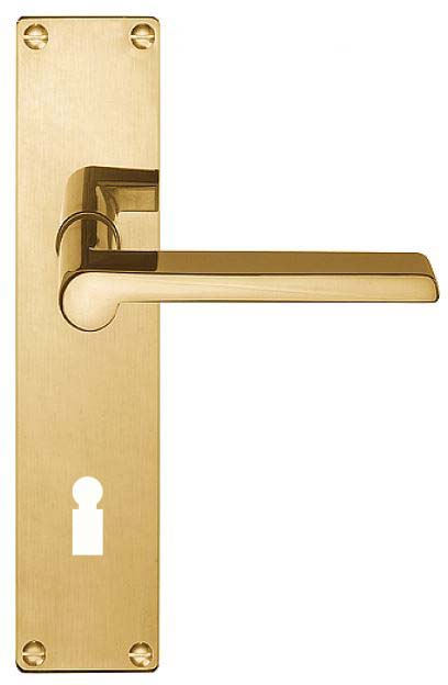 Deurkruk op schild Sleutelgat TIMELESS 1927MPN** Messing Ongelakt