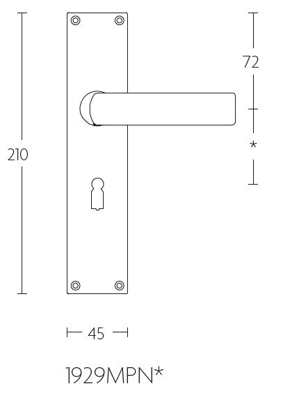 Deurkruk op schild Sleutelgat TIMELESS 1929MPN** Mat Nikkel