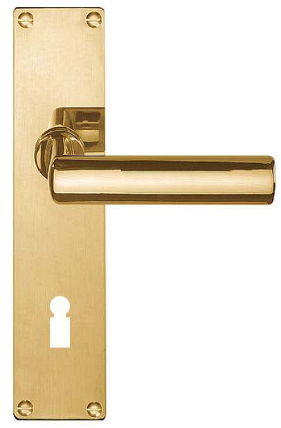 Deurkruk op schild Sleutelgat TIMELESS 1929MPN** Messing Ongelakt