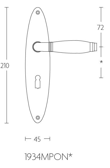 Deurkruk op schild Sleutelgat TIMELESS 1934MPON** Mat Nikkel/Eikenhout