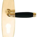 Deurkruk op schild Cilindergat TIMELESS 1934MPOY** Messing Ongelakt/Ebbenhout