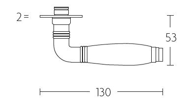 Deurklink op schild toiletsluiting TIMELESS 1934MPOWC** messing ongelakt/ebbenhout - Afbeelding 3