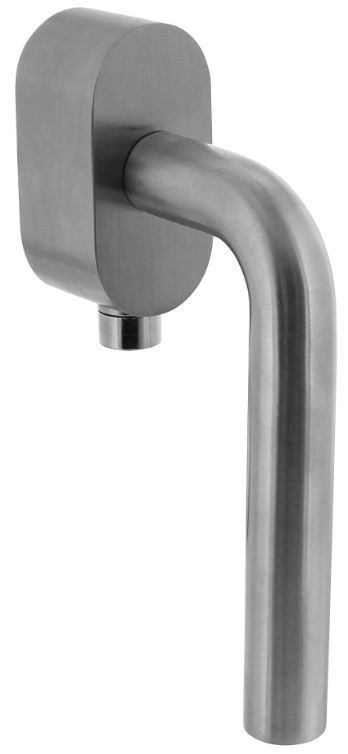 Intersteel SKG3 afsluitbare raamkruk recht op ovale rozet RVS