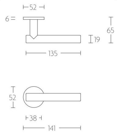Deurkruk Dave Op Ronde Rozet RVS