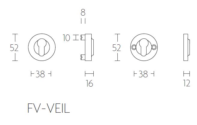 SKG3 veiligheid-rozet FERROVIA FV-VEIL mat rvs - Afbeelding 2