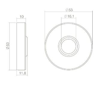 Intersteel rozetten verdekt ø53x10mm rvs