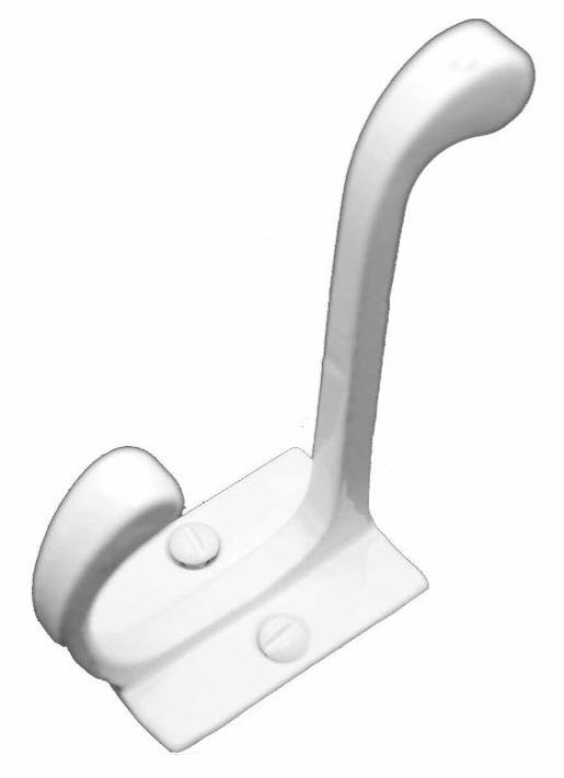 Kapstokhaak Met Achterplaat IJzer Wit