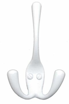 Kapstokhaak dubbel ijzer wit