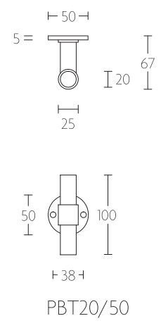 Enkele deurklink PIET BOON PBT20/50 mat wit - Afbeelding 2
