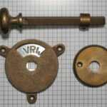 WC-deursluiting, brons antiek (vrij/bezet)