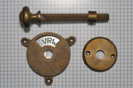 WC-deursluiting, brons antiek (vrij/bezet)