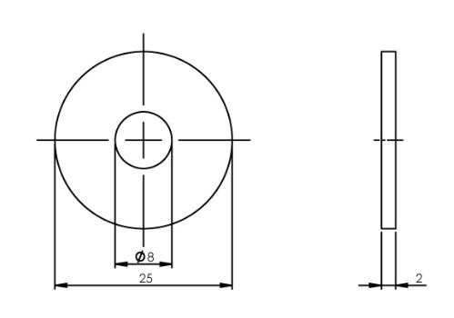 Intersteel drukverdeelrozet Ø25 mm tbv deurgrepen rvs - Afbeelding 2