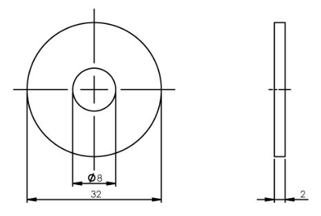 Intersteel drukverdeelrozet Ø32 mm tbv deurgrepen rvs - Afbeelding 2