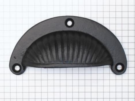 Komgreep massief ribbel ijzer zwart 98 x 42 mm