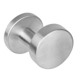 Intersteel knop rond verkropt vast op rozet staal + 7mm nok rvs