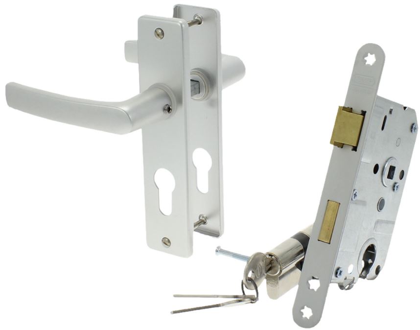 Nemef Cilinder insteekslot 1269 Met Beslag kortschild aluminium en cilinder