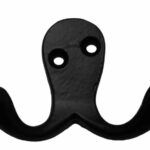 Kapstokhaak Dubbel IJzer zwart 70 mm