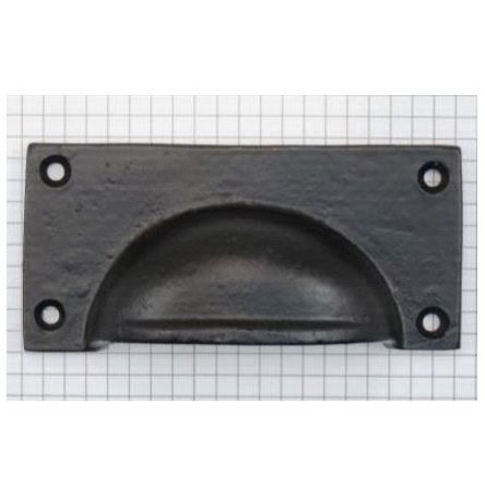 Komgreep massief ijzer zwart 100 x 48 mm