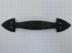 Vaste handgreep bewerkt ijzer zwart 180 mm
