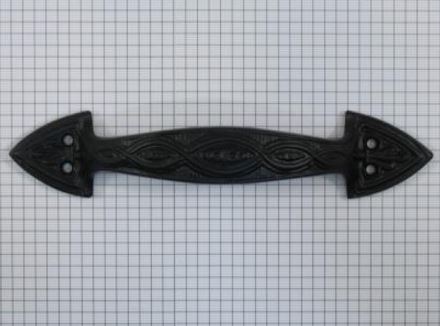 Vaste handgreep bewerkt ijzer zwart 180 mm