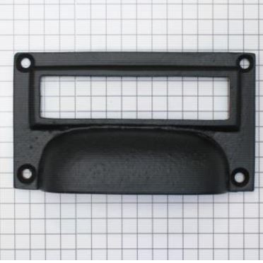 Etiketgreep ijzer zwart 78 x 44 mm