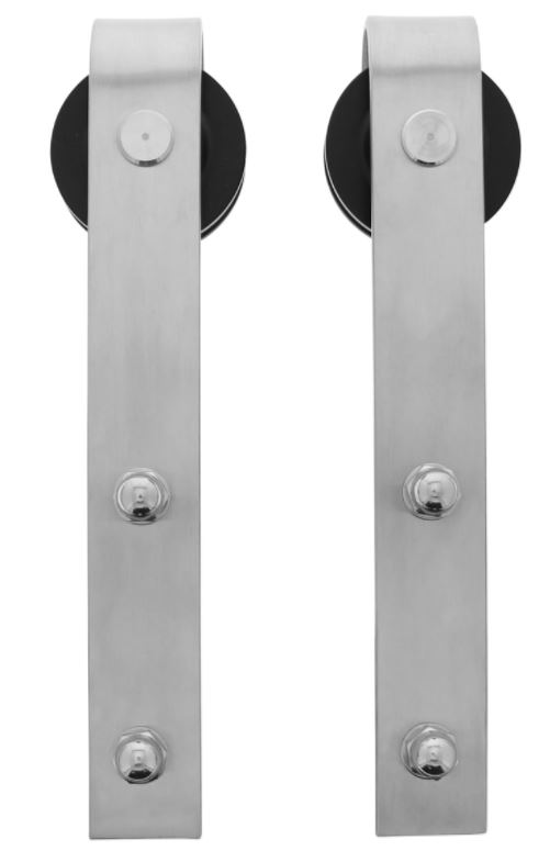 Set van 2 rollers tbv schuifdeursysteem, incl. bevestiging, RVS