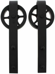 Set van 2 rollers Spaakwiel tbv schuifdeursysteem incl. bevestiging Mat Zwart