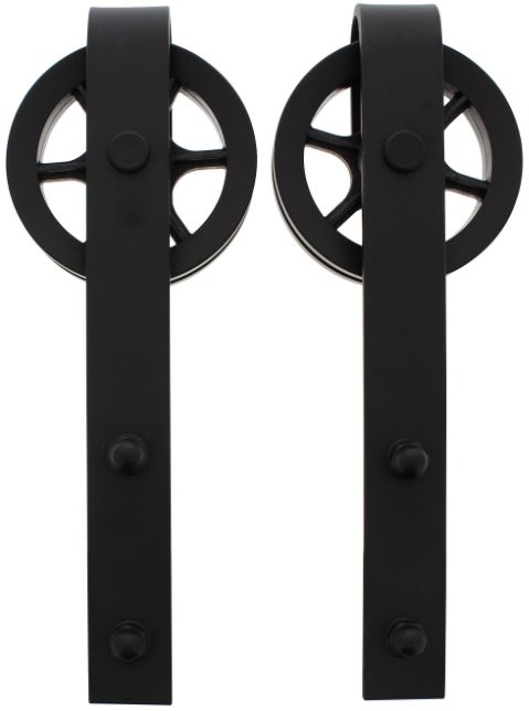 Set van 2 rollers Spaakwiel tbv schuifdeursysteem incl. bevestiging Mat Zwart