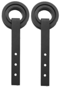 Set van 2 rollers Open Wiel tbv schuifdeursysteem incl. bevestiging Mat Zwart