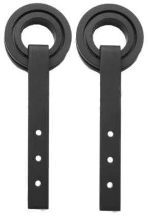 Set van 2 rollers Open Wiel tbv schuifdeursysteem incl. bevestiging Mat Zwart