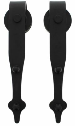 Set van 2 rollers Pijlvorm tbv schuifdeursysteem incl. bevestiging Mat Zwart