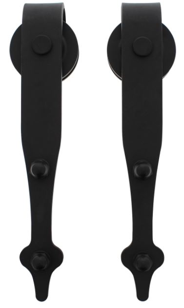 Set van 2 rollers Pijlvorm tbv schuifdeursysteem incl. bevestiging Mat Zwart