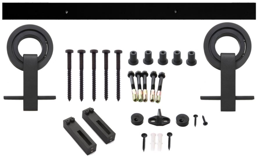 Schuifdeur Systeem 2 Meter Hangrollen met Open Wiel 155 mm Staal Mat Zwart