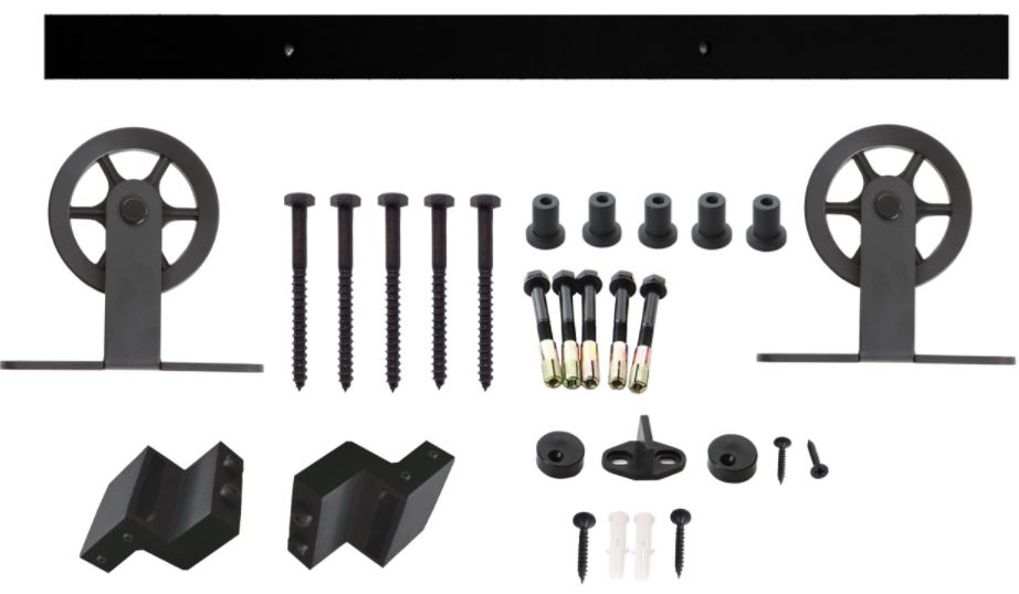 Schuifdeur Systeem 2 Meter Hangrollen met Spaakwiel 170 mm Staal Mat Zwart