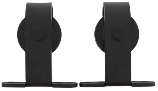 Set van 2 rollers Recht tbv schuifdeursysteem incl. bevestiging Mat Zwart