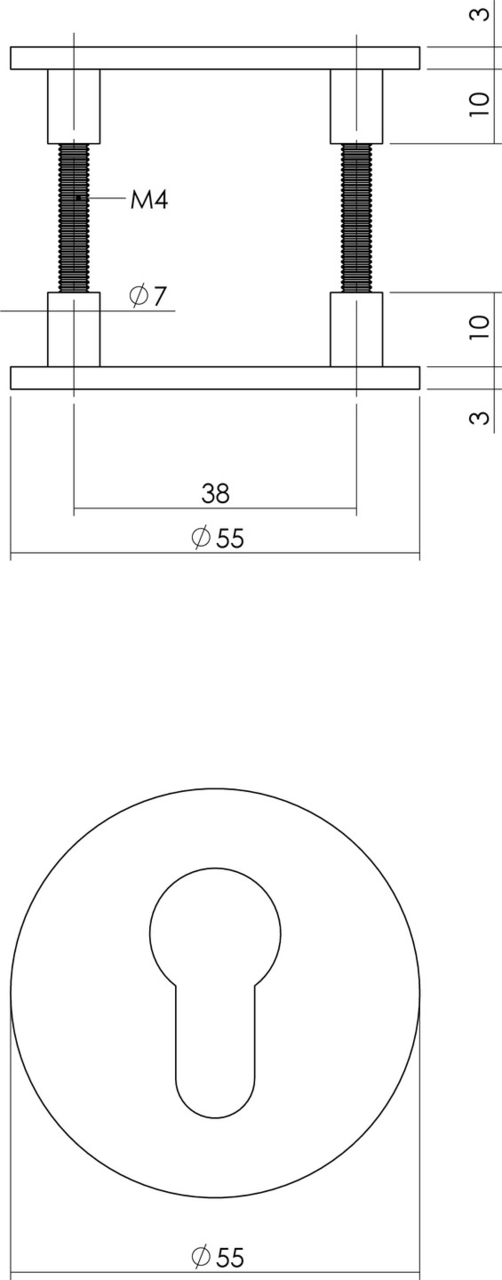 Intersteel PC-plaatjes rond plat met magneet rvs - Afbeelding 2