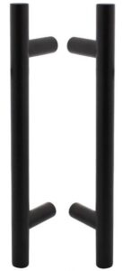 Set Deurgrepen T-vorm 300x65x20 HoH 200 mm RVS/Mat Zwart