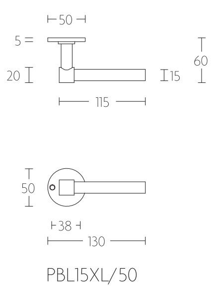 Deurklink PIET BOON PBL15XL/50 brons - Afbeelding 2