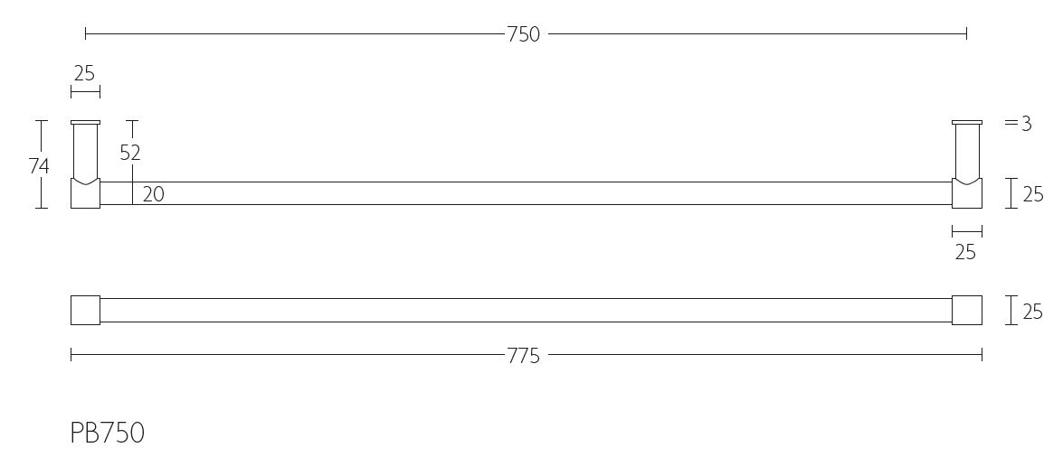 Handdoekstang PIET BOON PB750 Mat Zwart
