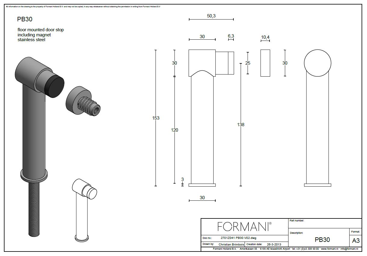 Deurvastzetter PIET BOON PB30 mat zwart - Afbeelding 2