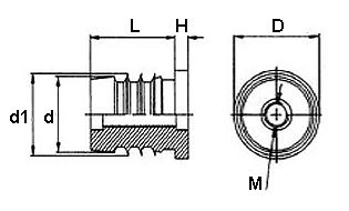 Inslagdop Kunststof rond M10 22 mm - Afbeelding 2