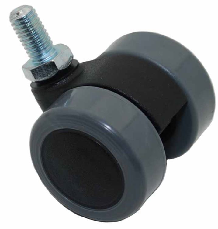 Zwenkwiel voor stoelen met grijs zacht loopvlak M8