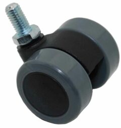 Zwenkwiel voor stoelen met grijs zacht loopvlak M10