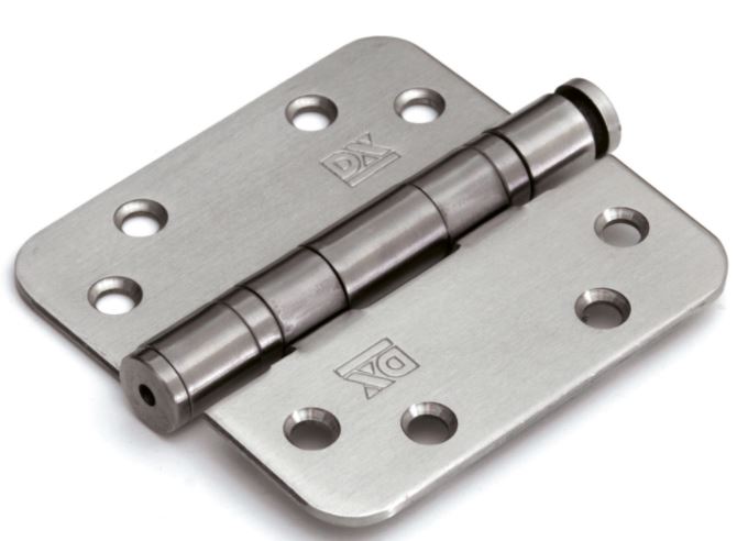 Kogellagerscharnier doorgezet 89x89 mm ronde hoek RVS